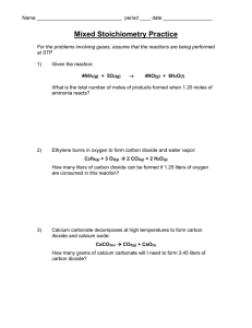 Stoichiometry Mixed Practice Worksheet Answers