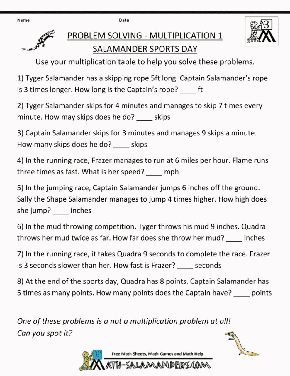 Math Worksheets 7Th Grade Word Problems