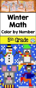 Winter Math ColorbyNumber set comes with 4 winter math colorby