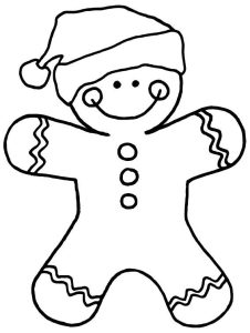 free gingerbread man digital stamp Christmas coloring sheets