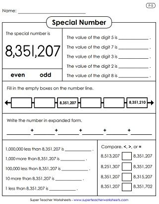 Comparing And Ordering Numbers Worksheets 4th Grade Pdf
