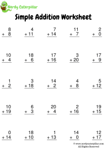 Simple Addition Worksheets Printable in 2020 Addition worksheets