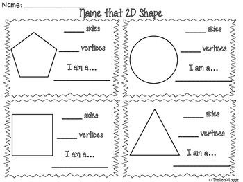 Free Printable 2d Shapes Kindergarten Worksheets