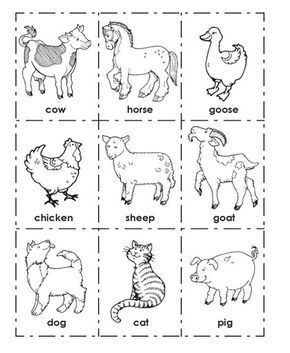 Color Farm Animals Worksheets Pdf