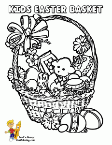 Handsome Easter Basket Coloring Pages Free Easter Coloring