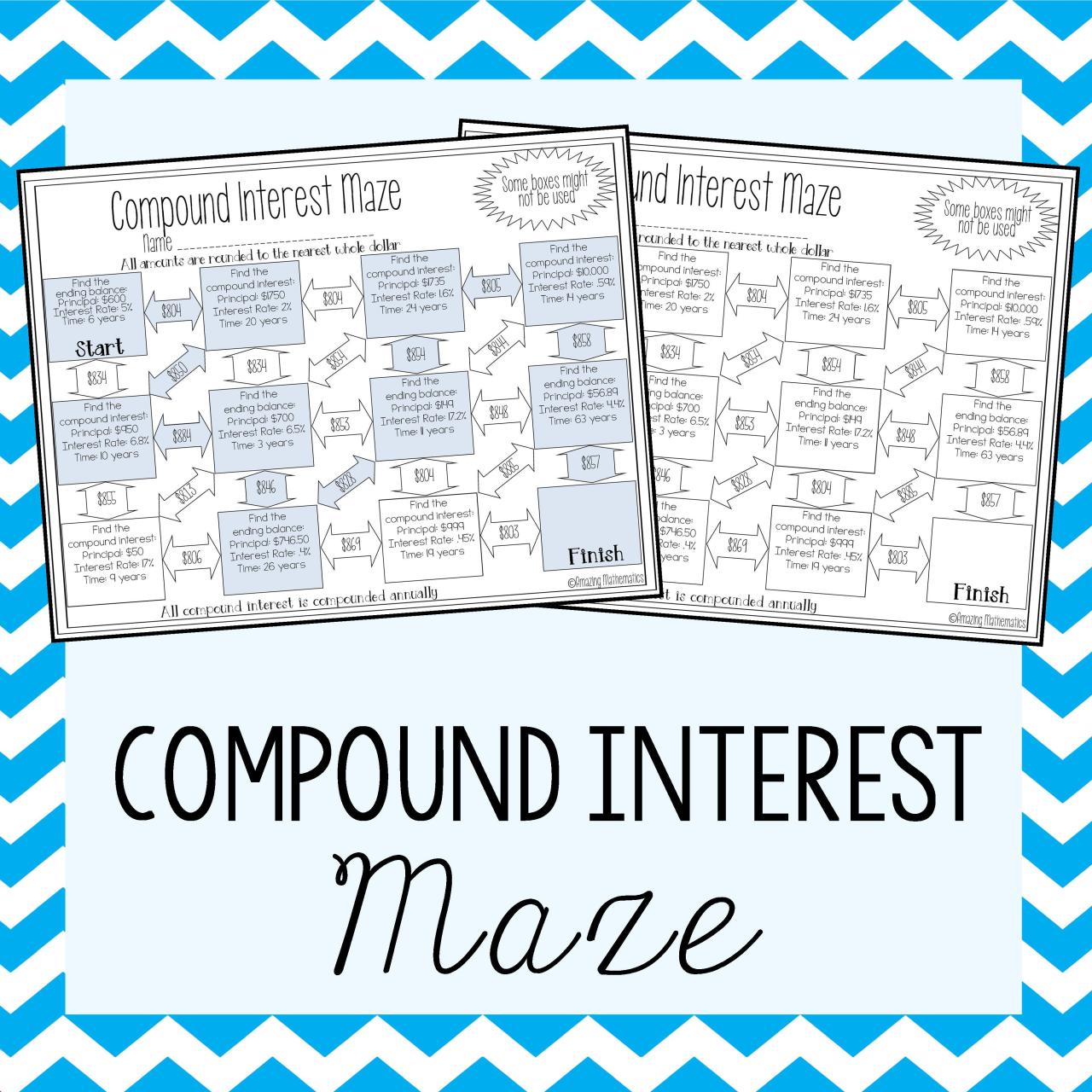Simple And Compound Interest Worksheet Answers