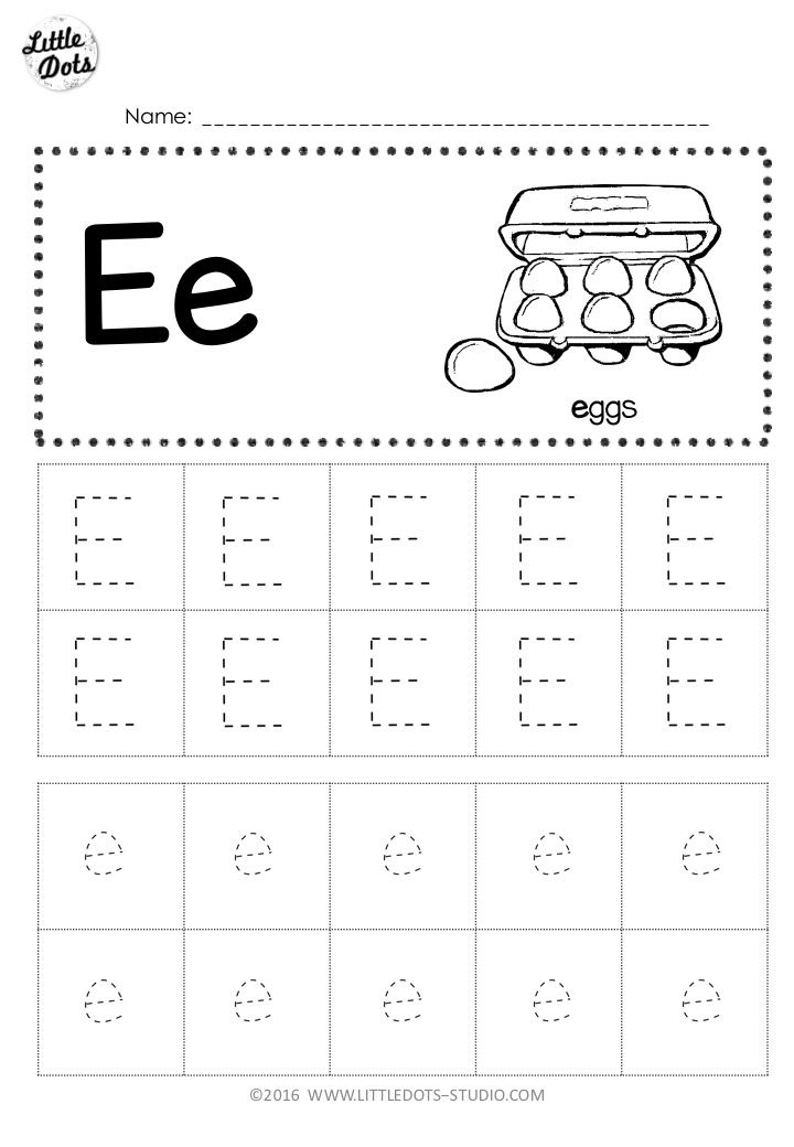 Free Letter E Worksheets For Kindergarten