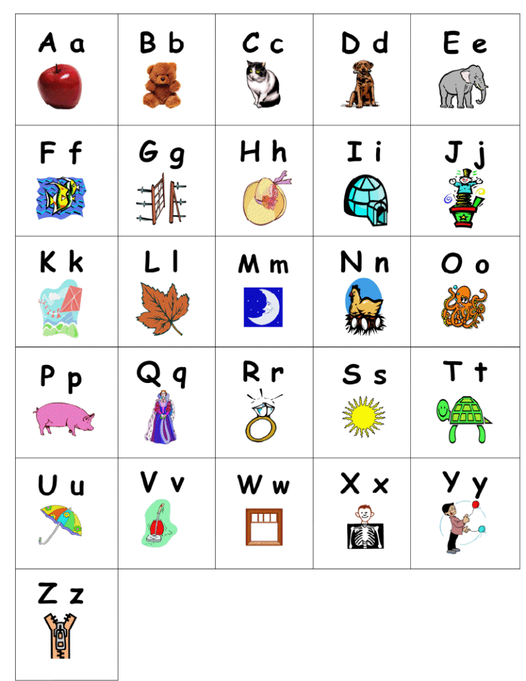 Printable Alphabet Chart Pdf Free