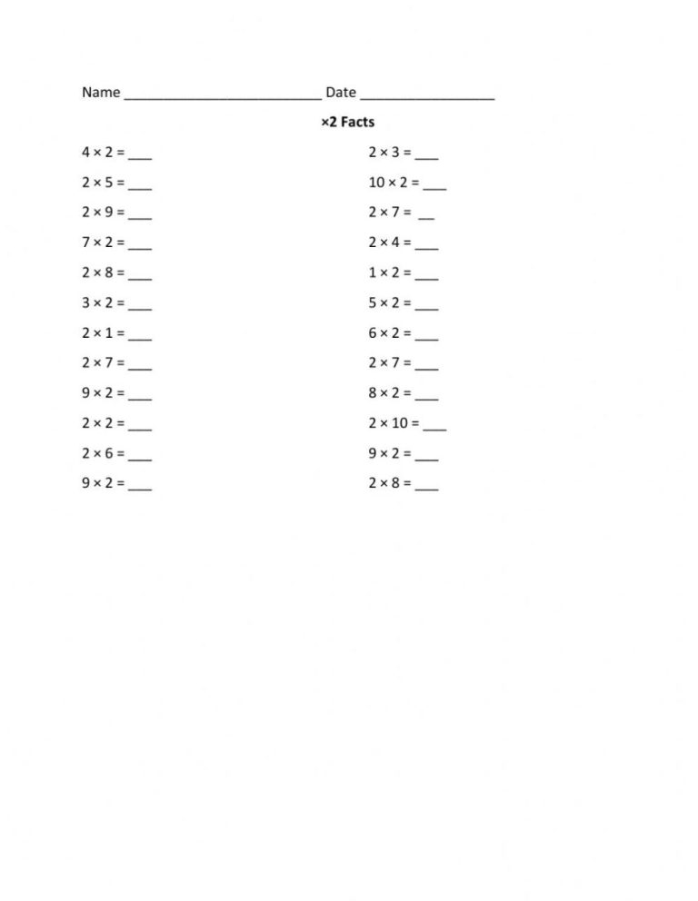 Multiplying By 10 Worksheets Grade 3
