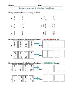 Comparing & Ordering Fractions interactive worksheet