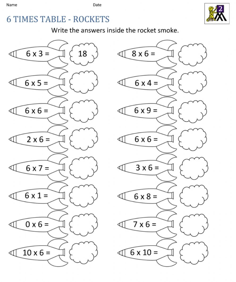 6 Multiplication Sheets
