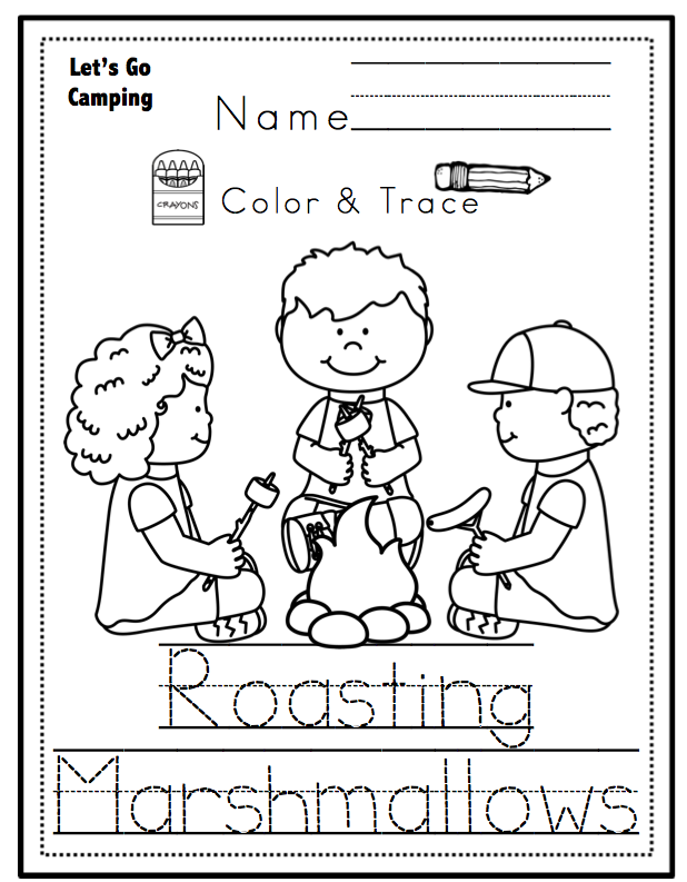 Camping Coloring Pages Kindergarten
