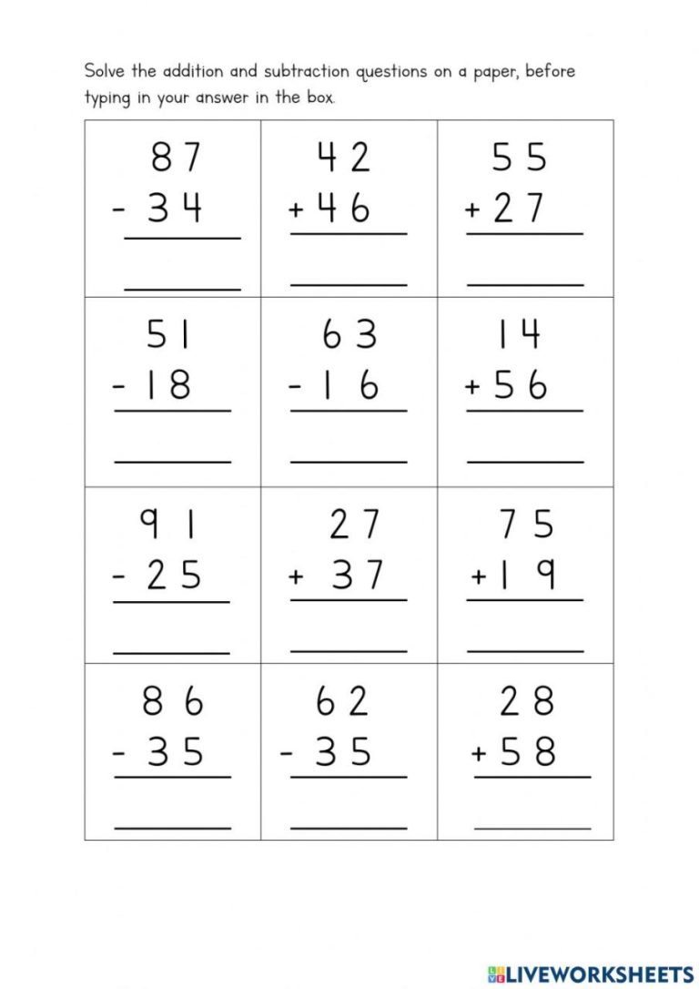 Subtraction Worksheets For Grade 1 With Regrouping