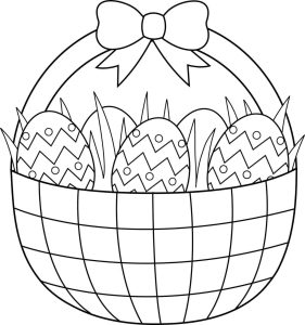 Easter basket coloring pages to download and print for free