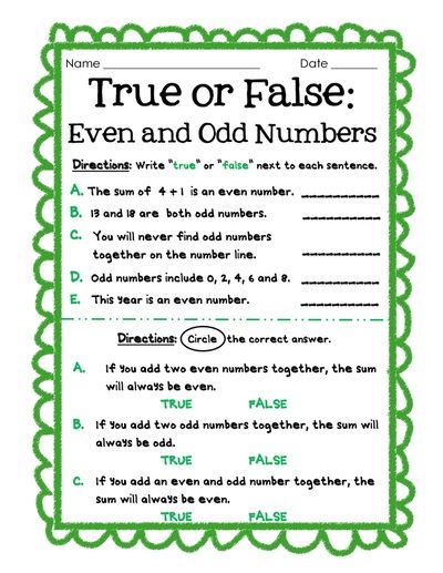 4th Grade Odd And Even Numbers Worksheets 5th Grade