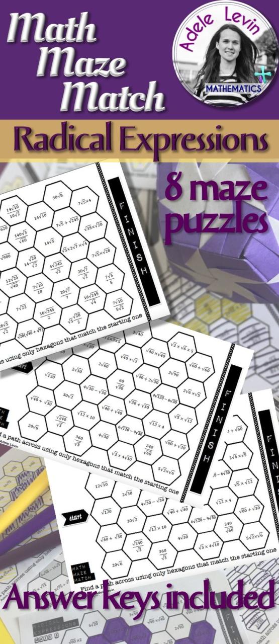 Adding And Subtracting Radical Expressions Maze Worksheet