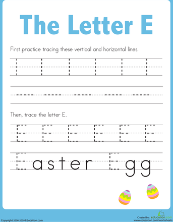 Printable Letter E Tracing Worksheets