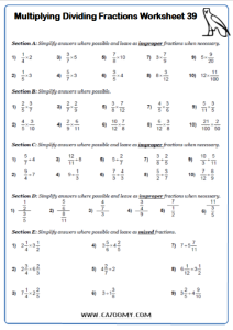 Adding Subtracting Multiplying And Dividing Fractions Practice Pdf