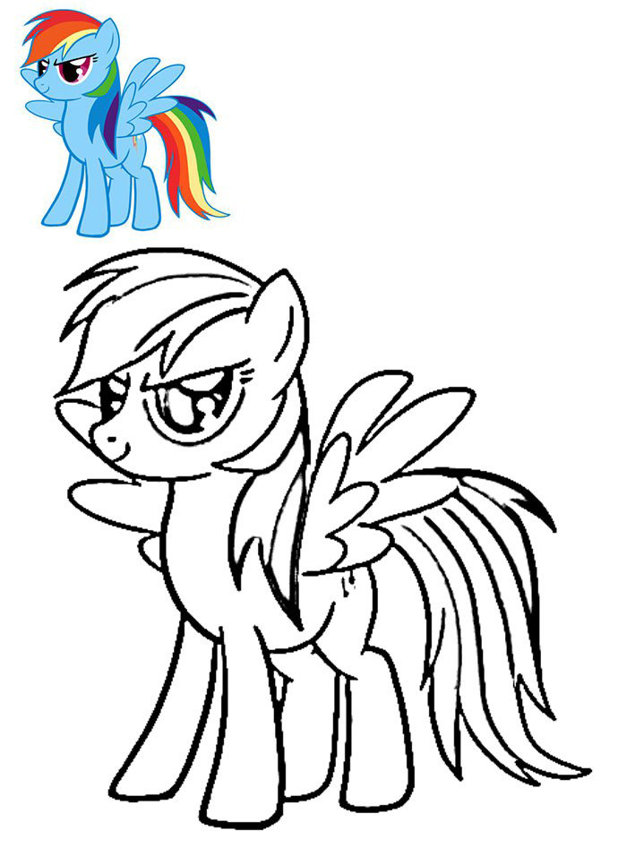 Coloring Pages Rainbow Dash
