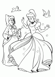 Coloring page New Cinderella dress