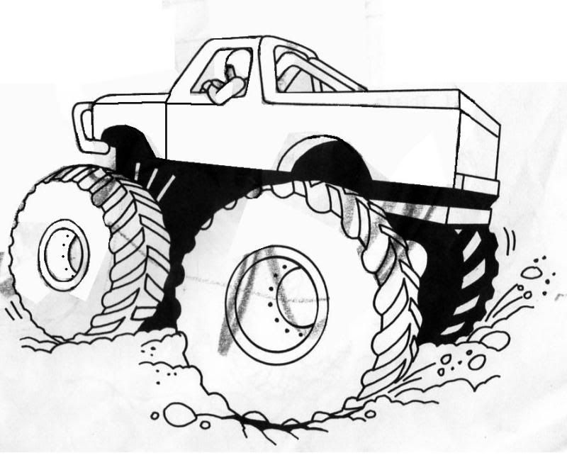 Monster Truck Colouring Pages A4