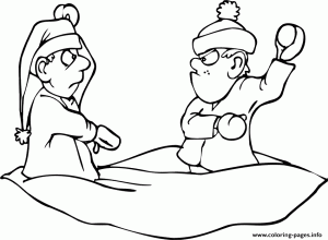 Snowball Fight Winter S For Kidsb5f1 Coloring Pages Printable