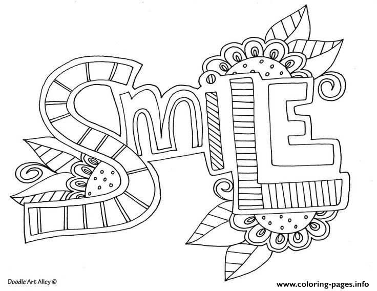 Word Smile Coloring Pages Printable