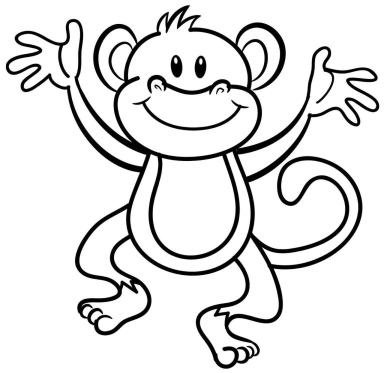 Monkey Coloring Sheet Free