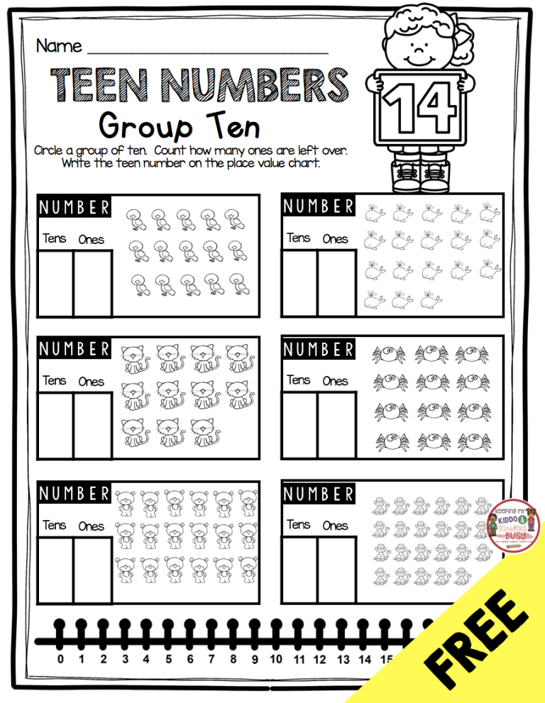 Place Value Tens And Ones Worksheets For Kindergarten