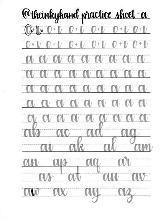 Calligraphy Alphabet Practice Sheets Printable