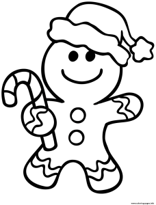 Gingerbread Man Christmas Coloring Pages Printable
