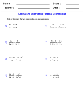Adding And Subtracting Fractions Worksheets Kuta Thekidsworksheet