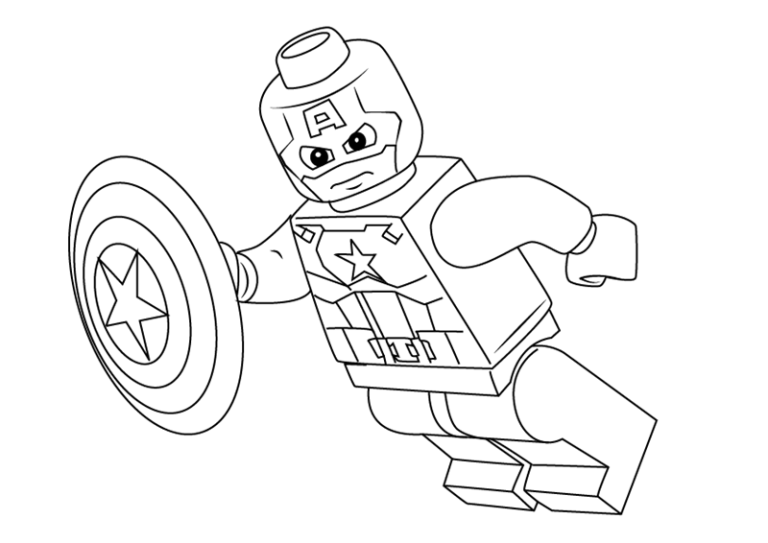 Captain America Coloring Pages Lego