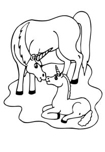 Mom And Baby Unicorn Coloring Page Unicorn Coloring Pages