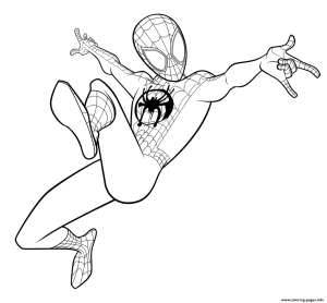 Spider Man Coloring Miles Morales Coloring Pages Printable