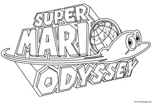 Super Mario Odyssey Logo Nintendo Coloring Pages Printable