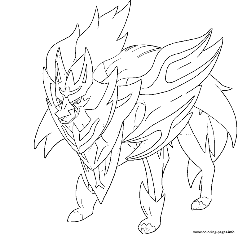 Legendary Pokemon Sword Coloring Pages