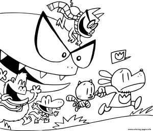 Printable Dogman And Cat Kid Coloring Pages