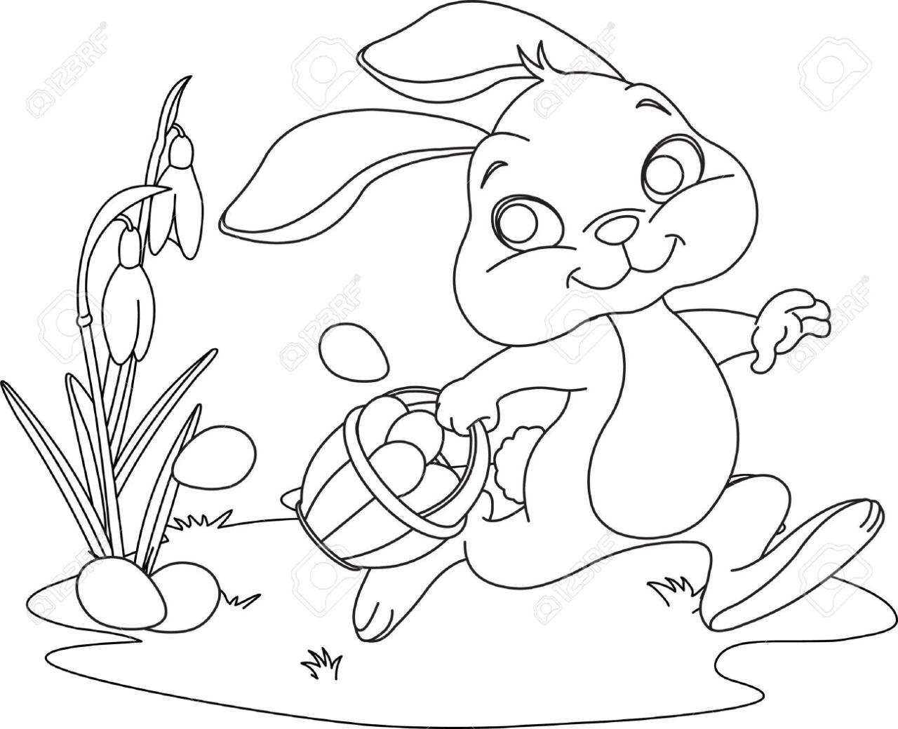 Easter bunny ears coloring pages download and print for free