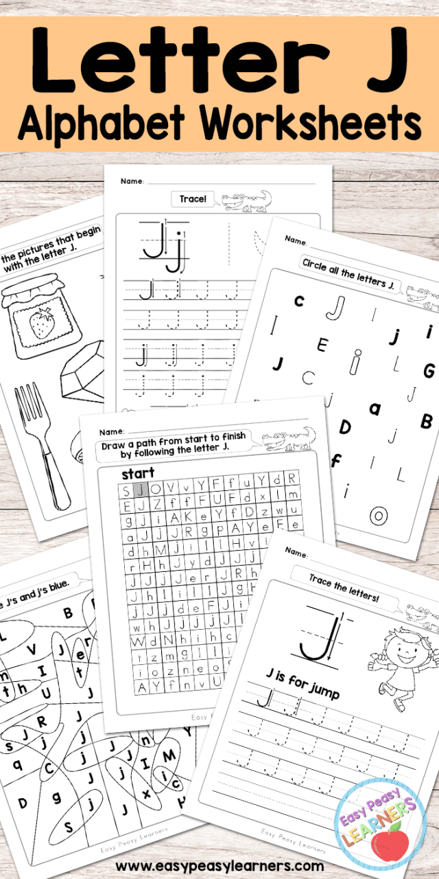 Free Printable Letter J Worksheets For Kindergarten