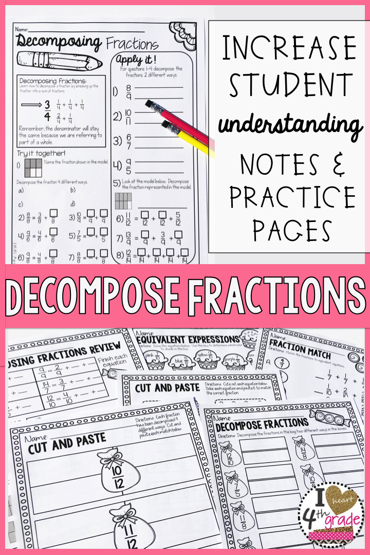 Composing And Decomposing Fractions Worksheets 3Rd Grade