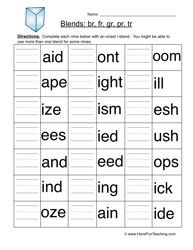 Free Consonant Blends Worksheets For Grade 2