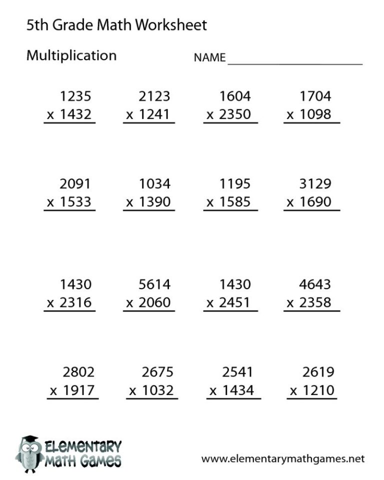 Multiplication Coloring Worksheets 5Th Grade