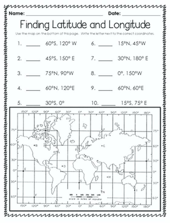 Latitude And Longitude Worksheets 7th Grade Answer Key