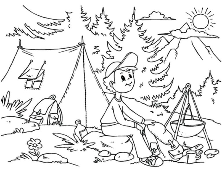 Camping Coloring Pages Free