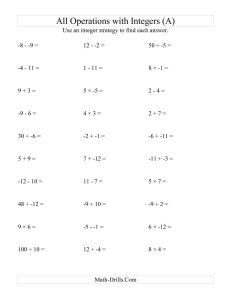 Grade 8 Math Integers Worksheets Printable Learning How to Read