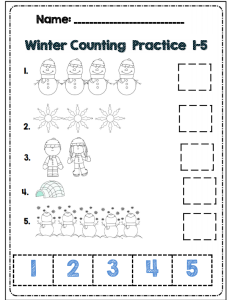 Kindergarten Winter Math & ELA Common Core Packet *30 pages* Winter