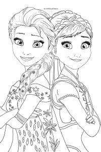 Download Elsa And Anna Colouring PNG Coloring pages on Supercoloring