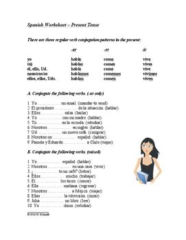 Irregular Present Tense Verbs Spanish Worksheet
