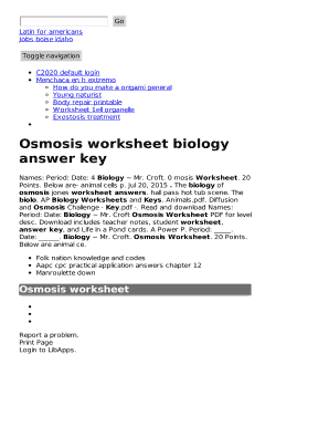 Osmosis Worksheet Biology Mr Croft